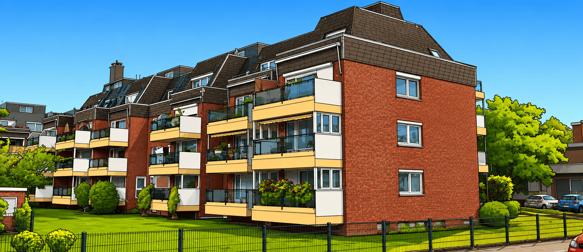 Außenansicht der Wohnanlage in Cuxhaven-Döse