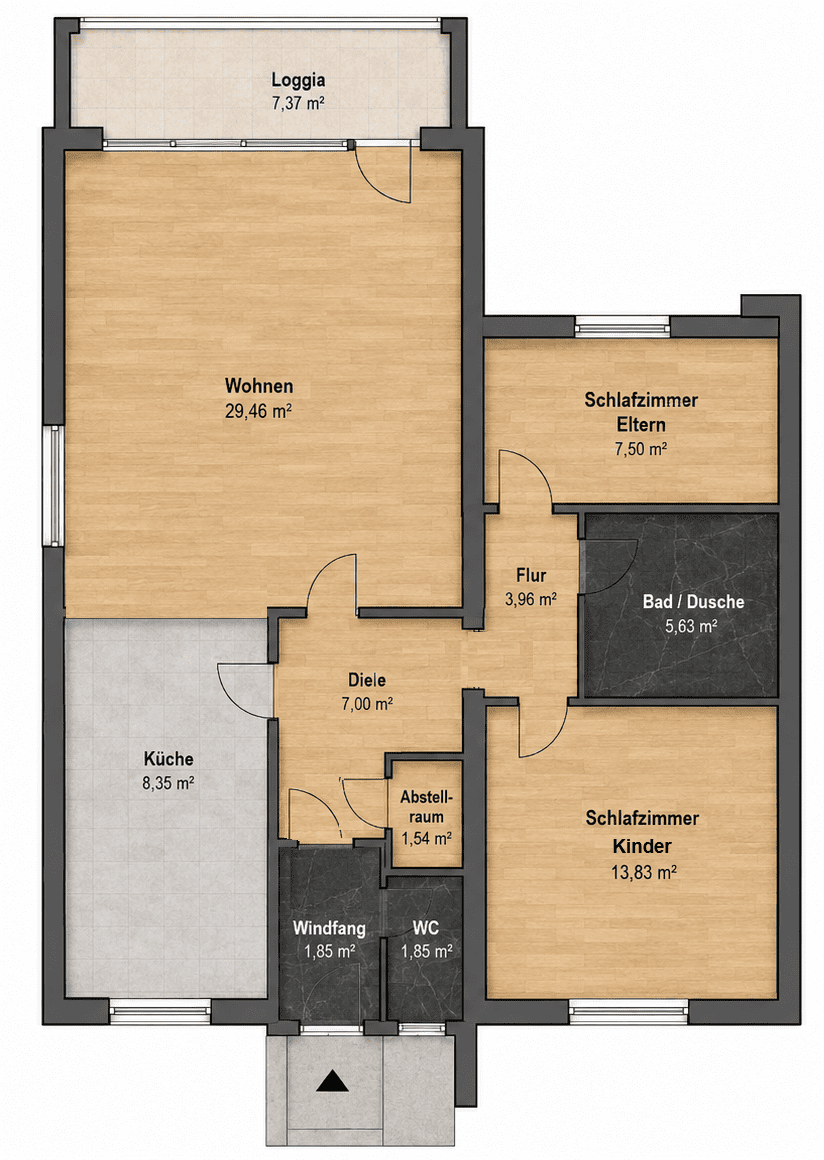 Grundriss der Ferienwohnung LuxCux