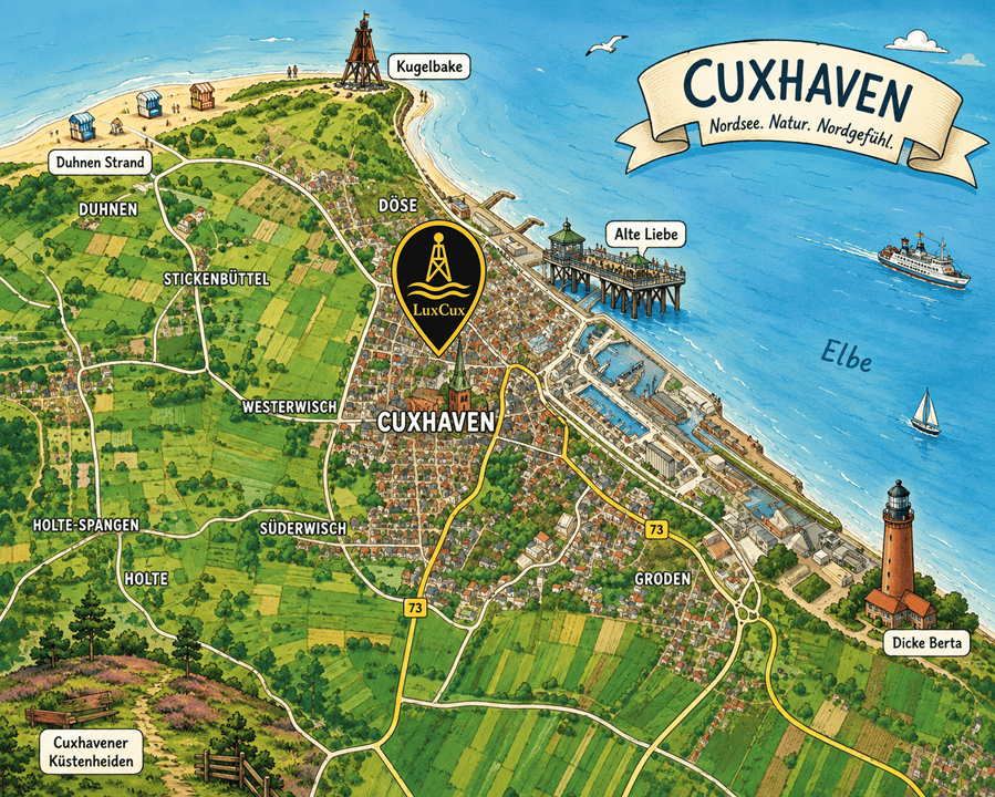 Illustrative Lagekarte von Cuxhaven-Döse