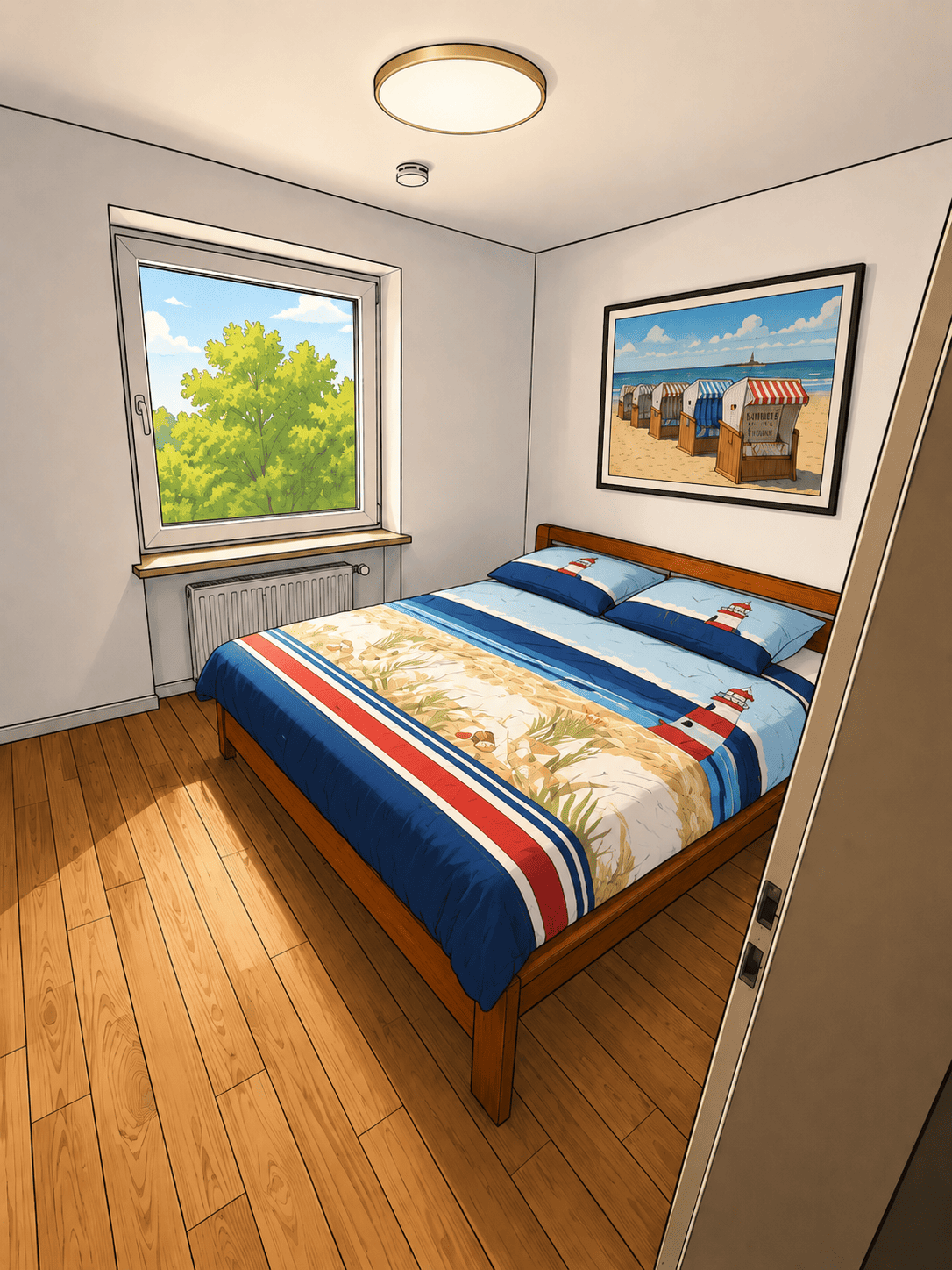 Gemütliches Schlafzimmer mit Doppelbett